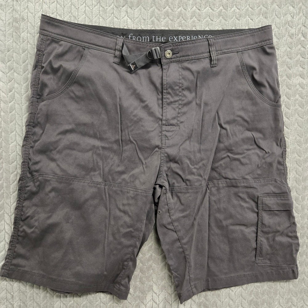 Prana Stretch Zion Shorts Mens 40 Charcoal Gray Hiking Cargo Outdoor Camping